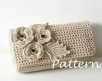 CROCHET PATTERN Crochet Bag Pattern crochet purse pochette pattern woman bag, evening bag, summer bag, handbag, crochet bag, clutch