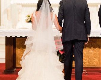 2 Inch Horsehair Veil, Drop Veil, Cathedral Drop Veil, Horse Hair Edge Veil, Mantilla Veil, Drop Veil, White Veil, Mantilla Drop Veil