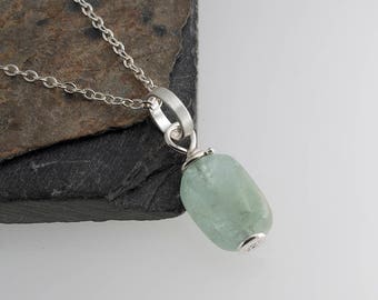 Light Prehnite Stone Necklace Green Prehnite Stone Necklace,Modern Necklace,Stone Necklace,Smooth stone,Gift,Handmade Necklace