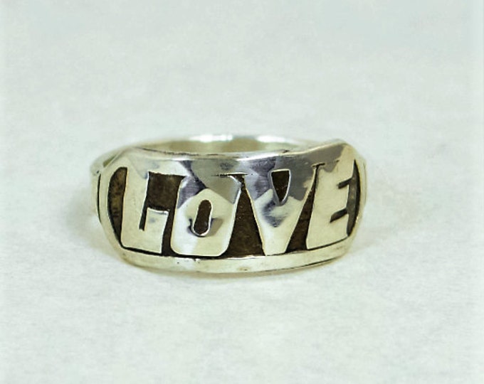 Love Ring, Retro Ring, Silver Jewelry, Gift For Her, Valentines Day, Silver Love Ring, Love Rings, Silver lovers Ring, Vintage Love Ring