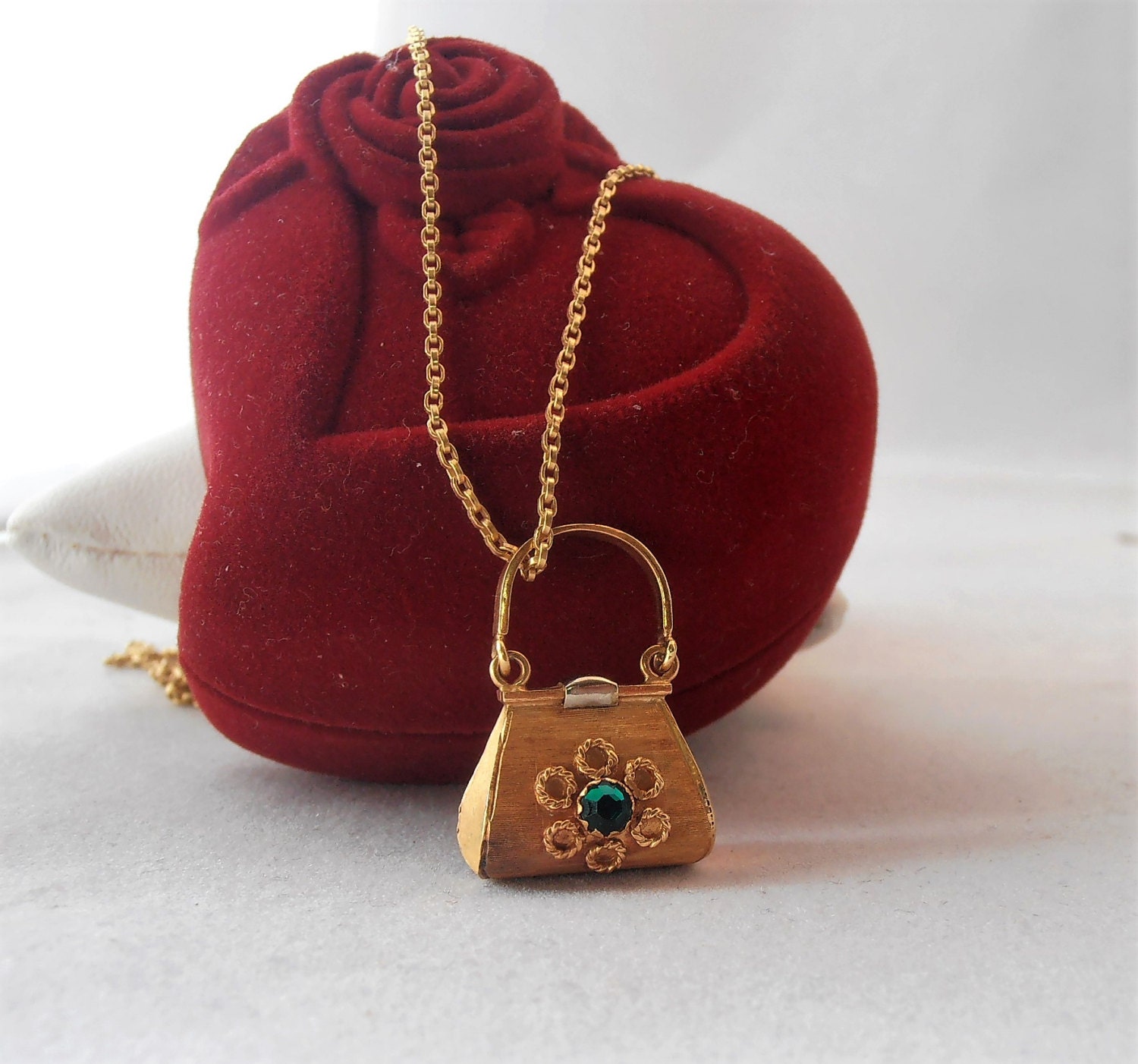 Vintage Handmade 18k Gold Purse Charm Pendant Free 9k