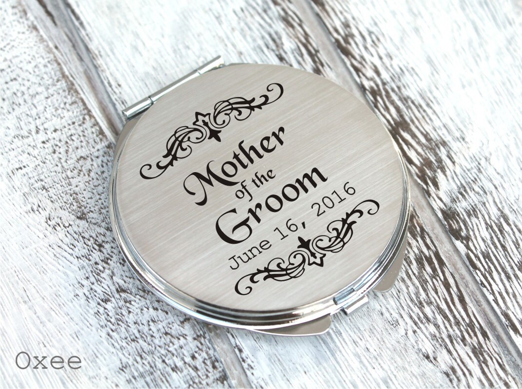 Personalized engraved pocket mirror compact mirror wedding