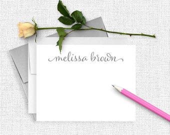Personalized Stationary, Bridesmaid Gift, Personalized Note Cards, Thank You Note Cards, Custom Stationery, Stationery Set, Calligraphy CS02