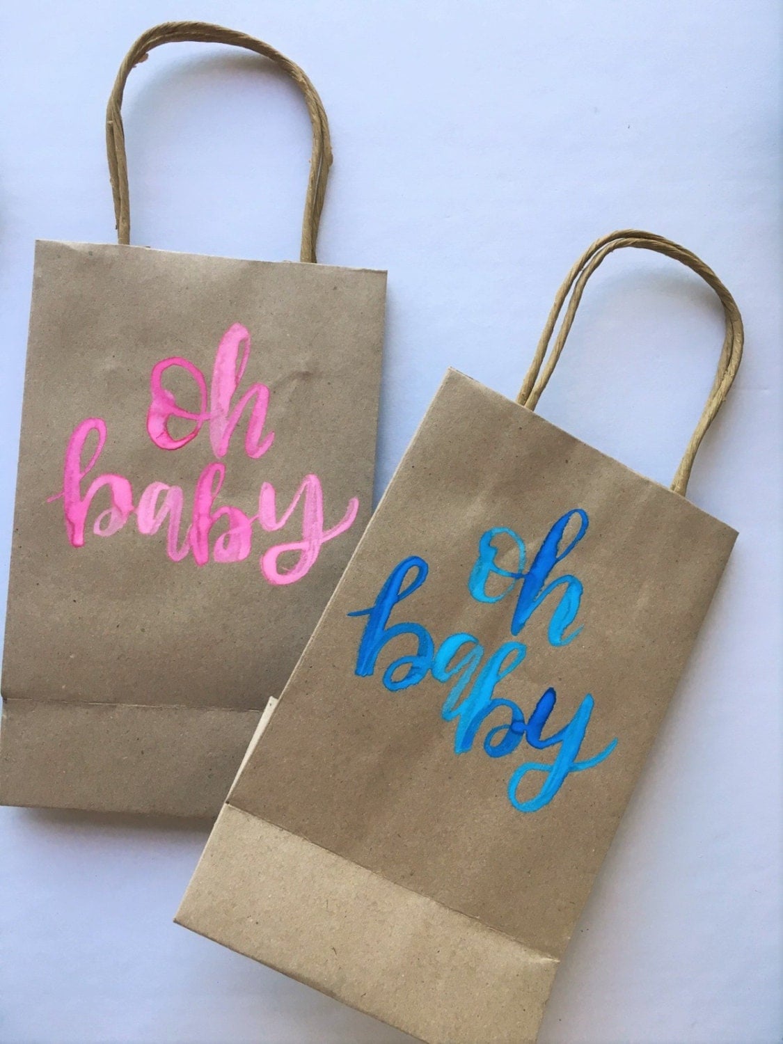 Personalized Gift Bag  Custom Gift Bag  Kraft Bag  Party Bag  Baby Shower  Gift Bag  Hand 