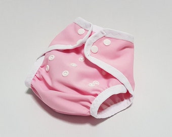 Cloth diaper cover | AI2 | all in two | one size | newborn | prefold | flat | fitted | soaker | nappy wrap | boy girl | pink white