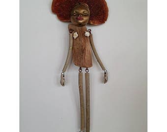 Wood Nymph #1, Wooden Art Doll, Forest Doll, Spirit Doll, Eco-friendly Doll