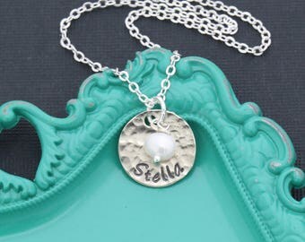 Personalized Womans Necklace • Jewelry for Her • Simple Necklace • Minimal Necklace • Personalized Pearl Necklace •Woman Gift•Woman Birthday