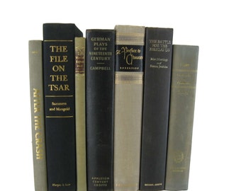 Gray Black Taupe Decorative Books, Vintage Books , Wedding Decor , Farmhouse Book Decor , Photo Prop , Bookshelf Decor , Old Book Decor ,