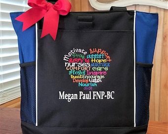 Nurse Tote Nursing Tote Bag Personalized Subway Art Tote