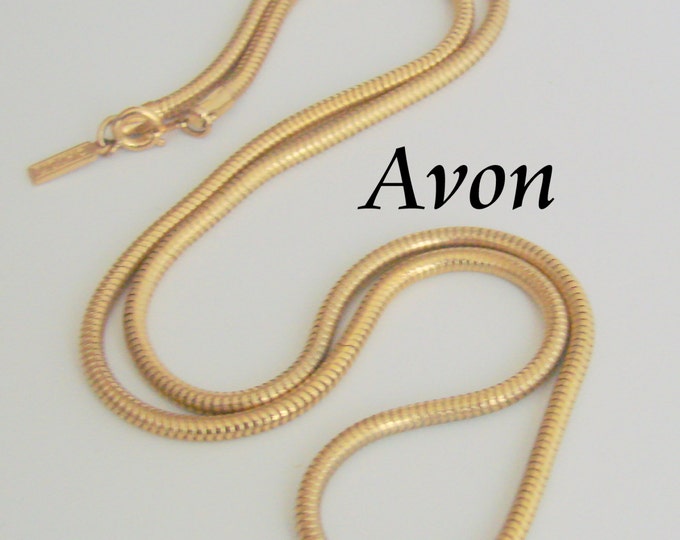Avon Designer Signed Serpent Snake Goldtone Chain Vintage Jewelry Jewellery