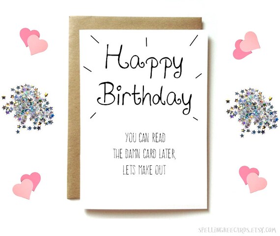 Items similar to sexy birthday card for boyfriend, girlfriend birthday ...