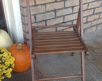 Custom Painted Distressed Wood Farm Chair Vintage Farmhouse