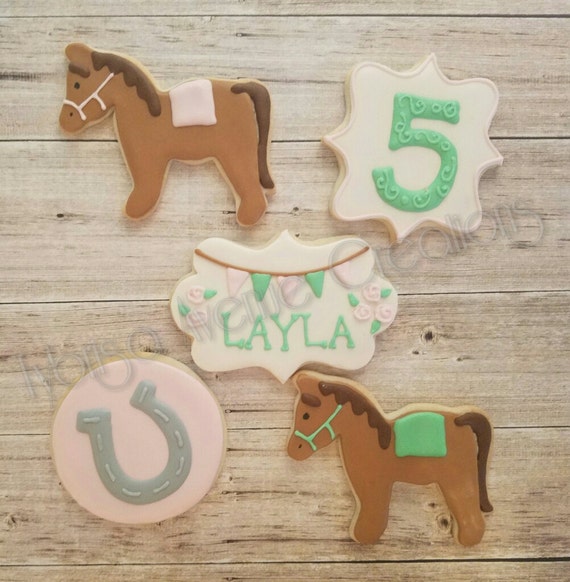 12 Horse Themed Birthday Cookies Horseback Riding Cookies