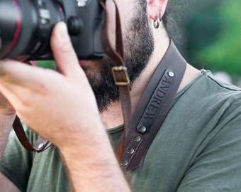 Personalized strap, Leather Camera Strap, Gift for Photographer, Camera strap, Nikon camera strap, Canon camera strap, Photographer gift,
