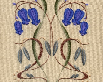 Crewelwork Embroidery Kit "Nouveau Bells And Willows"
