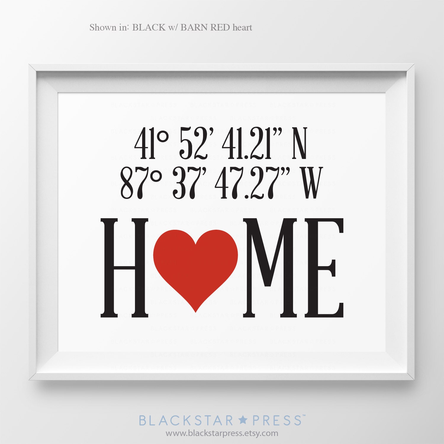 Latitude Wall Art Coordinates Print Housewarming Gift New Home