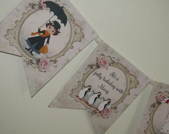 Mary Poppins Bunting Banner Garland Party,Wedding,Decoration Birthday,Kids,Tea Party