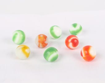 1920's (8) AKRO AGATE Corkscrew Marbles, 6 are in Excellent Cond., 2 in Good Cond., 17mm.