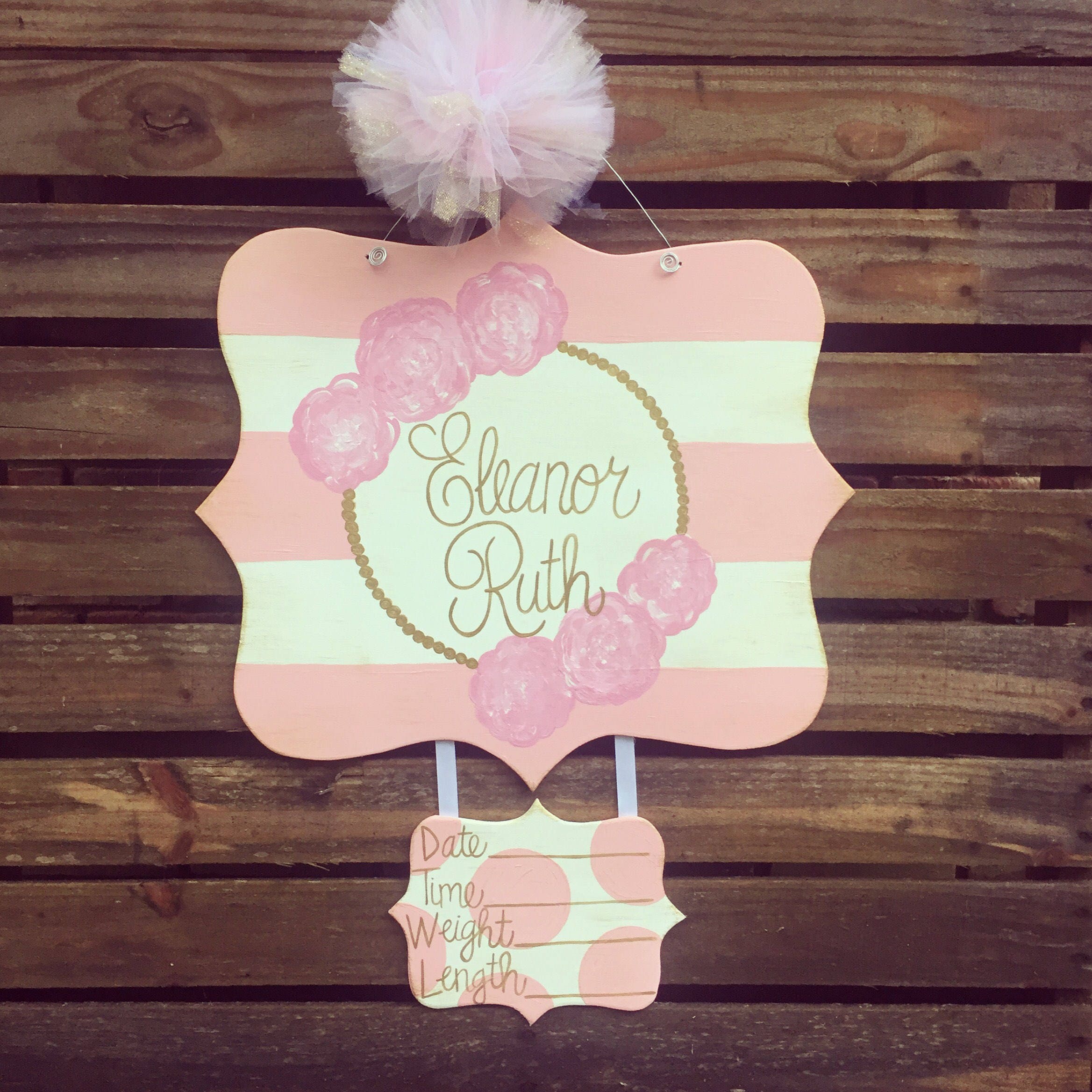 Hospital Door Hanger Baby Door Hanger Birth Announcement