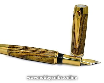 Wood Pen. Wooden Fountain Pen Hand Made in Bocote/Manjack. Ideal Valentines Day Gift, Birthday Gift. Great gift for him, gift for her.