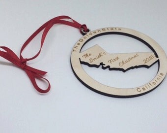 california ornament, california Christmas Ornament, california Gift, california Home Decor, First Christmas ornament, california home gift
