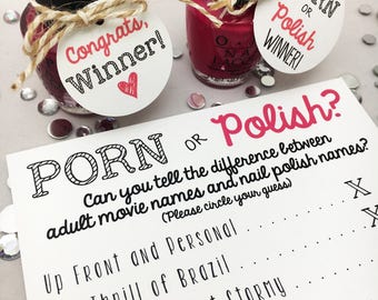 Porn or Polish | Porn or Poland | Unique Bachelorette Party Game | Bridal Shower Game | Favor Tags | INSTANT DOWNLOAD | Digital | Printable