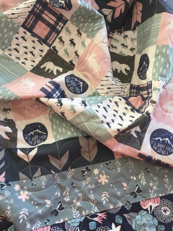 Woodland Adventure Baby Girl Quilt Woodland Nursery Bedding