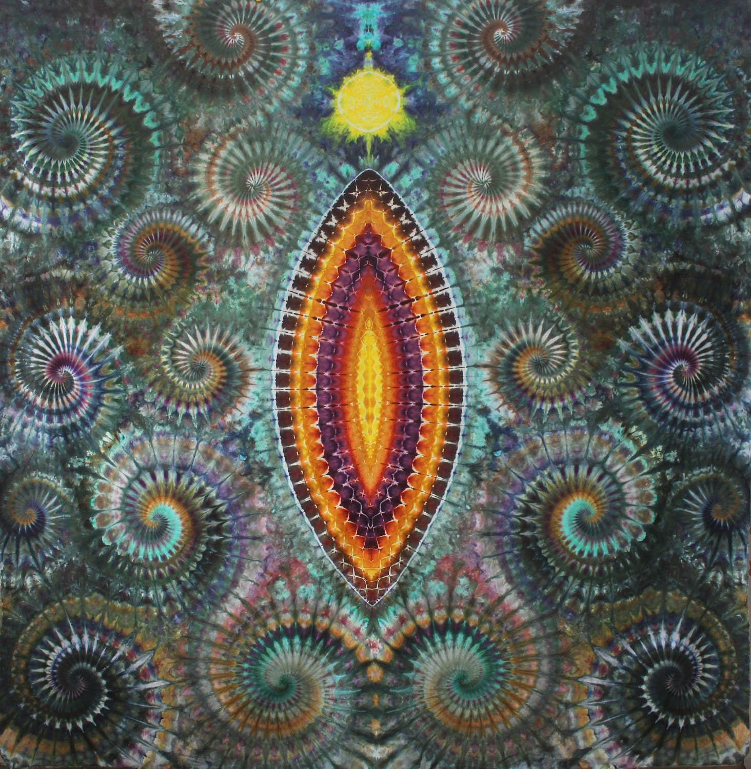 Tie Dye 20 Super Swirls Mandala Tapestry by OtdelMaljaraTieDye