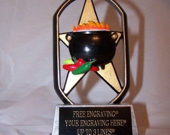 Chili Cook-off Trophy Award-Chili Pot Cooking Contest First Place Award