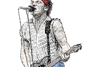 Bruce Springsteen - Springsteen Poster - Springsteen Art - Music Wall Art - Music Decor - Springsteen Lyrics - Born To Run - Home Decor