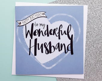 HUSBAND Birthday Card Handmade | Romantic Husband Birthday Card, Handmade Husband Card, Birthday Cards for Husband | Cards for Him