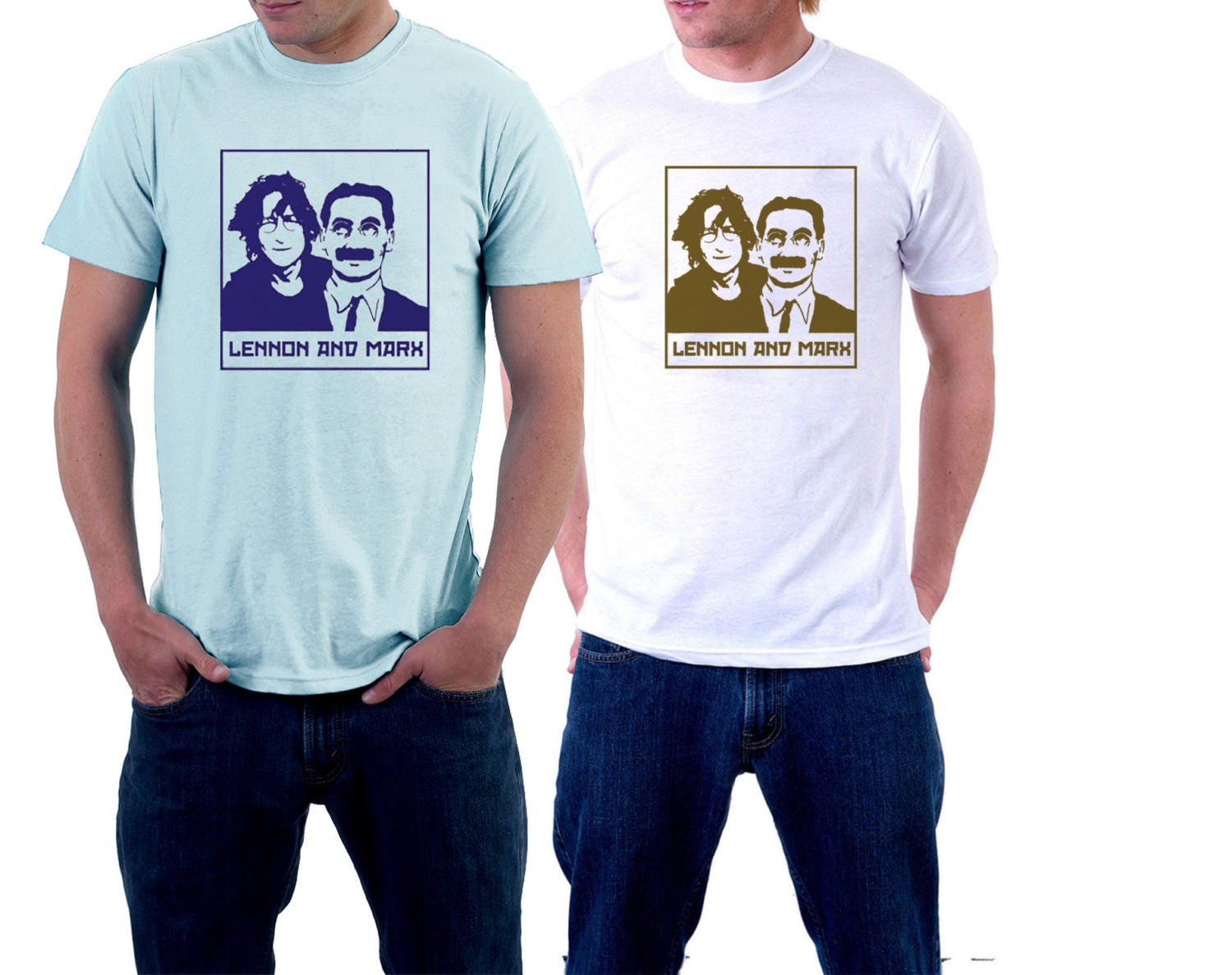 Lennon and Marx T-shirt. Music Movies. John & Groucho Marx