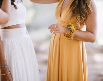 Bridesmaid Dress Infinity Mustard Convertible Dress Long Maxi Formal Multiway New Years Eve dress Evening Dress Wrap Dress Christmas dress E