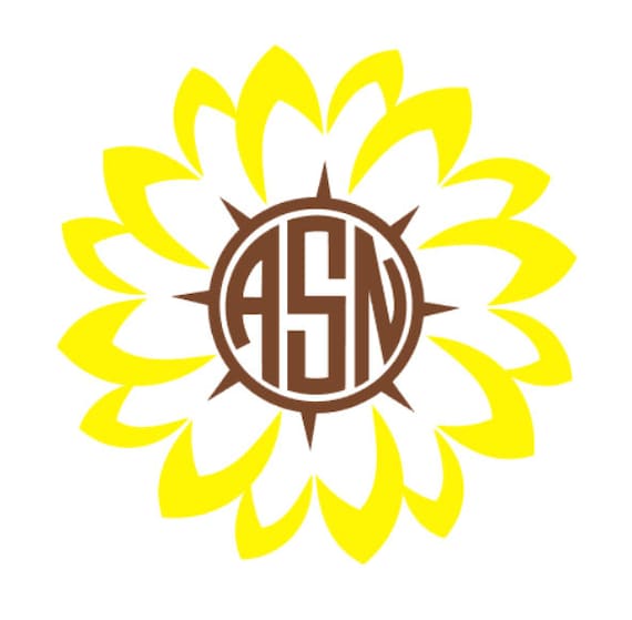 Download Custom Sunflower Monogram Vinyl Decal Custom flower Car