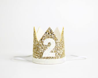 2nd Birthday Crown | 2nd Birthday Outfit Girl | Second Birthday Outfit Girl | Birthday Hat | Birthday Crown Girl | Gold White