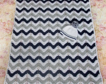 Crochet baby blanket, Baby blanket, Knit baby blanket, Baby chevron blanket, Baby shower gift, Receiving blanket, Baby gift, New baby gift
