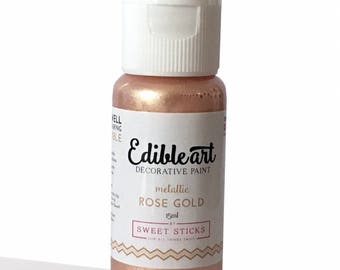 FAST SHIPPING!! Metallic Rose Gold Edible Art Paint, Edible Food Color