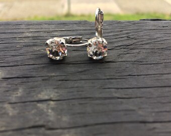 Swarovski crystal 8mm clear earrings