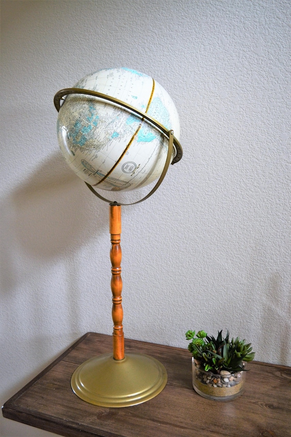 World Globe Vintage Globe on Wood Stand Cram's