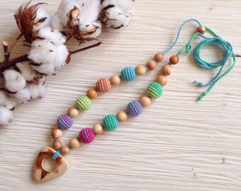 Nursing necklace/ Teething necklace/ Breastfeeding/ chew beads/ Baby Nursing necklace/ Chomping Necklace