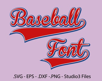 Baseball Font Vectors Alphabet cutting files / .eps, .svg, .dxf, png and studio3 Files.