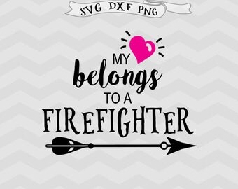 Firefighter SVG Heart svg firefighter Cutting File Valentines day svg files for Silhouette Cricut downloads Cricut files Arrow svg