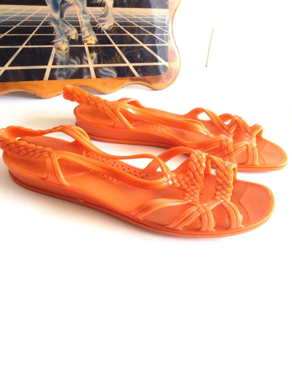 rubber strappy sandals