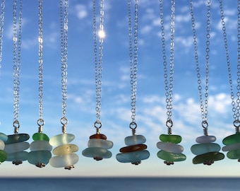 Sterling Silver Sea Glass Necklace