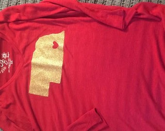 Gold my heart is in Nebraska shirt