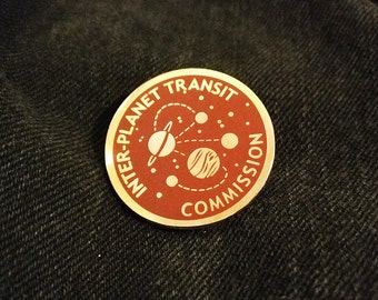 Inter-Planet Transit Commission Space Travel Enamel Pin