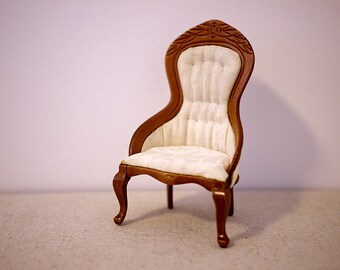 SALE----Dollhouse wooden dinning chair arm chair dolls house wood chair 1 12th scale miniature