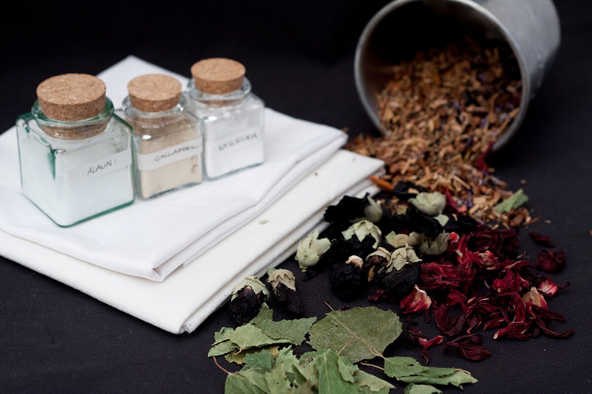 Natural Dye Kit Eco Print on fabric cotton/linen dyeing