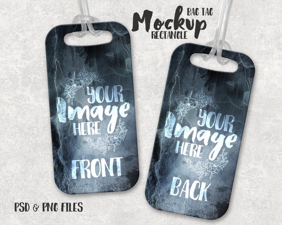 Download Rectangle Luggage Tag mockup template Bag Tag Template