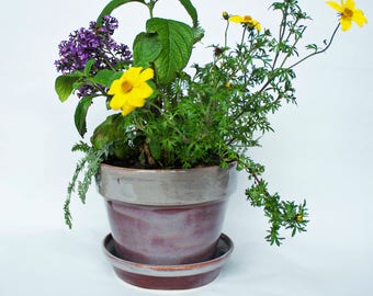 Colorful Ceramic Planter- Indoor/Outdoor Flower Pot- Handmade Flower Pot